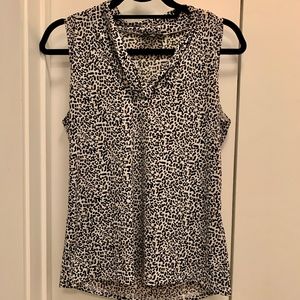 Leopard Print V-Neck Sleeveless Blouse
